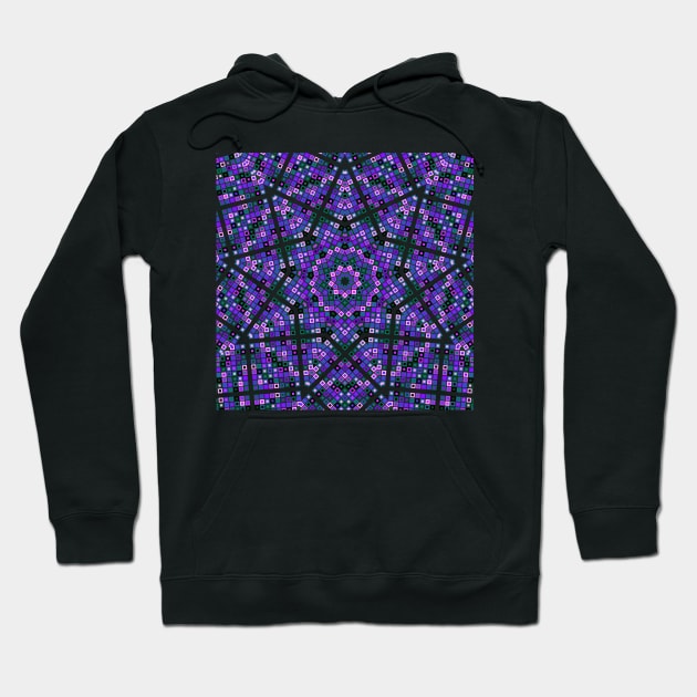 Star Burst Kaleidoscope | Nonagon Blue Green Pink Hoodie by aRtVerse